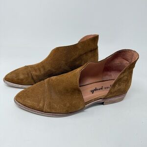 Free People Royale Flats Brown Suede Leather D’orsay Cut Out Slip On 36.5 (6)